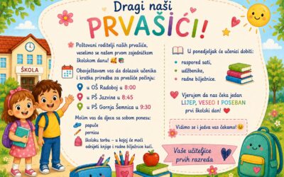 Obavijest roditeljima prvašića